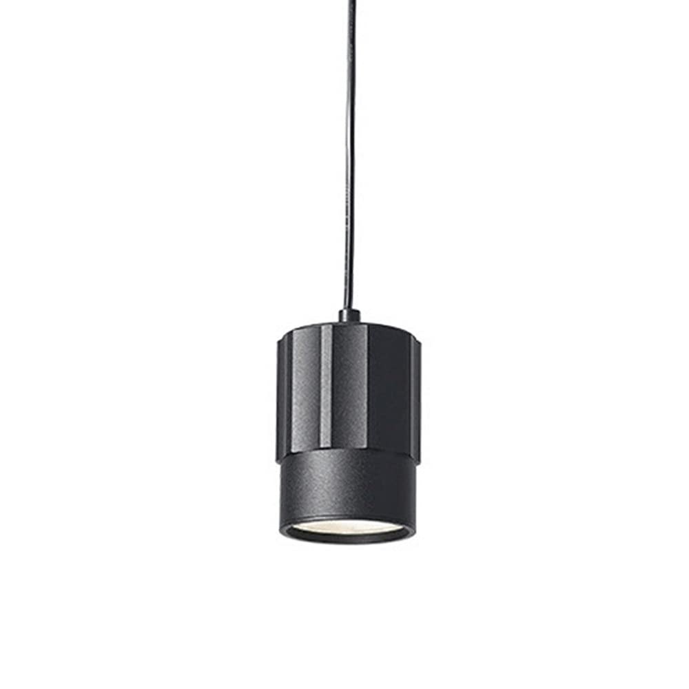 Suspension LED 7W en fer forgé noir cylindrique pour cuisine et chambre