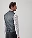 HISDERN Men's Suit Vest Business Formal Dress Waistcoat Gray Vest Solid Color Casual Wedding Slim Fit with Pockets Suit for Men Tuxedo