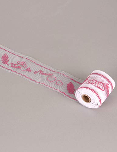 Tulle Vive les mariés 8 cm x 10 m-fushia