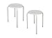 Lot de 2 Solide et stable Tabouret en acier époxy – blanc