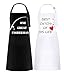 FunChaos 2 Grembiule da Coppia, Mr & Mrs Grembiuli, Nero Bianco Grembiule Regali per Fidanzamento di Matrimonio, Anniversario, San Valentino, Personalizzato Grembiuli per Coppia (Impermeabile) immagine