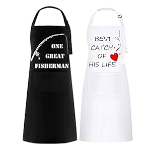 2 PCS Mr & Mrs Couple Aprons Set, Apron for Women and Men, Couple Gift for Wedding, Anniversary, Valentine’s Day, Christmas, New Year