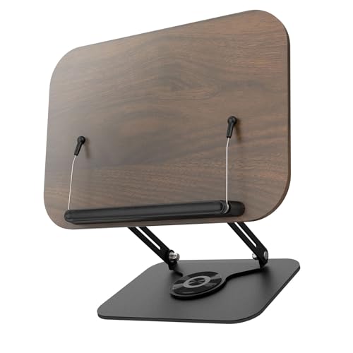 RETUOLWAG Soporte plegable ajustable para laptop, soporte de lectura giratorio de 360 grados con clip de resorte para portátiles y tabletas