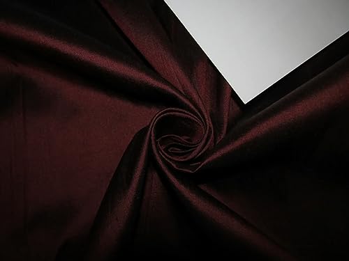 Soie Dupion tissu couleur rouge brique 54" large au mètre pour couture et ameublement DUP71