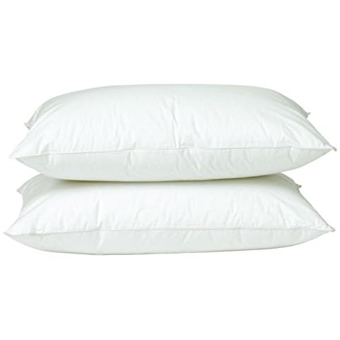 Eurotextiles Luxury Pure Duck Feather & Down Soft Support Pillow Pair - Hypoallergenic & Anti Dust Mite from Cover
