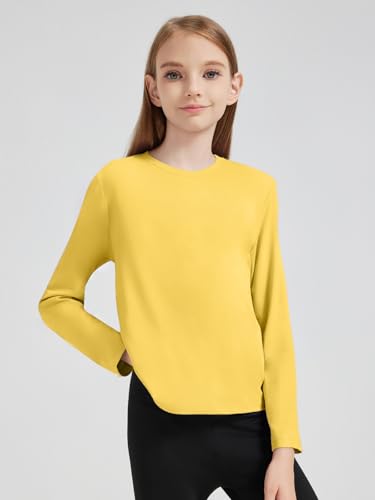 Girls Long Sleeve T-Shirts Soft Basic Crewneck Tees for Kids Everyday Comfort Casual Tops 4-14 Years4