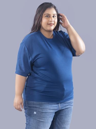 Image of CUPID Women Plus Size Cotton Round Neck Half Sleeve Casual T-Shirt, Sleep, Night, Yoga, Daily Gym n Lounge Wear a Short Tee n Top for Ladies