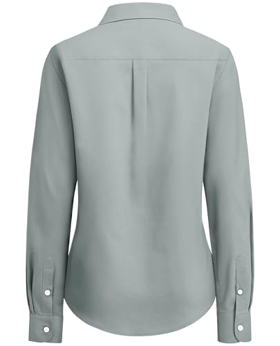 Image of siliteelon Button Down Shirts for Women Oxford Shirt Long Sleeve Classic Wrinkle Free Business Dress Shirts Work Office