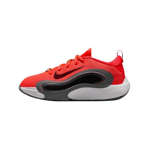 Nike IsoFly Big Kids' Basketball Shoes (FN4384-600, Bright Crimson/Smoke Grey/Black/Team Red)