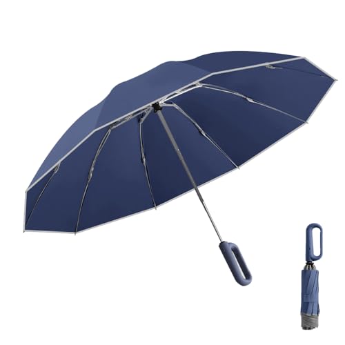 Parapluie inversé robuste en fibre de verre avec poignée mousqueton pratique