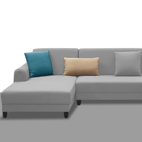 Image of Kraven LHS 6 Seater L Shape Sofa Set for Living Room (Grey Fabric) Premium Fabric Sofa