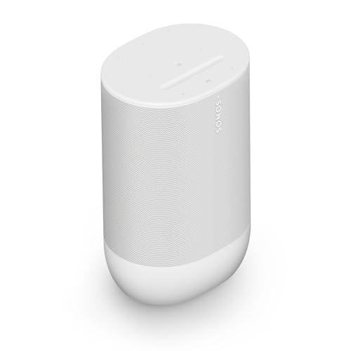 Sonos Move 2 White portable speaker on a white surface
