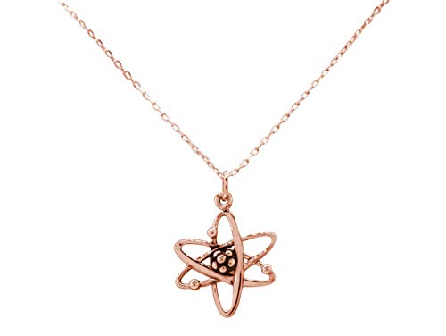 Preisvergleich Produktbild Gemshine Halskette Atom: Kern, Neutron, Proton und Elektron Anhänger: Arzt, Wissenschaft, Forscher, Physik, Bio in 925 Silber, vergoldet, rose, Made in Spain, Metall Farbe:Silber rose vergoldet
