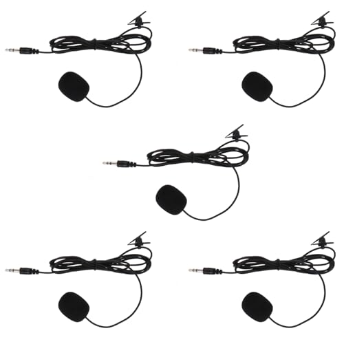 GALPADA 5 Stück Teiliges Mikrofon Tragbares Lavalier Mikrofon mit Einstellbarer Lautstärke PVC Material Kompakt Langlebig für Live Streaming Online kurse Interviews und...