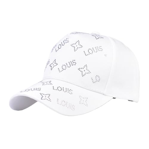 Casquette de baseball de qualité supérieure à strass brillants avec finitions à carreaux