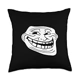 Troll Face Meme Funny Dank Meme Troll Face Throw Pillow