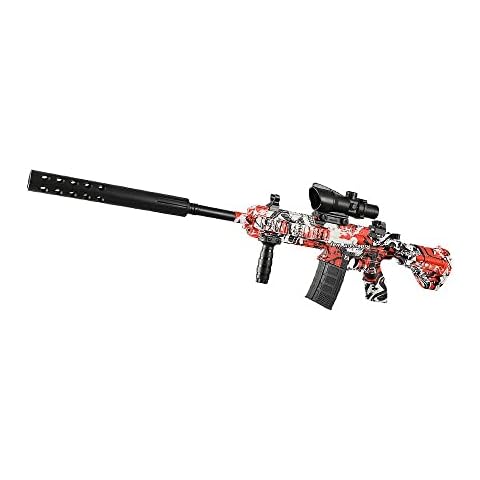 Funthy Splatter Ball Blaster Automatic, Gel-Blaster Full-auto and semi-auto with 20000+ Ammo and Goggles, Long Range Gel Ball Blaster Gun M416 for Shooting Team Games Outdoor Activities Ages 12+ Cover