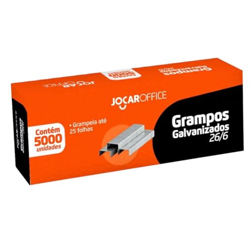 KIT 10 CX GRAMPO 26/6 GALVANIZADO PARA GRAMPADOR DE PAPEL ESCRITÓRIO
