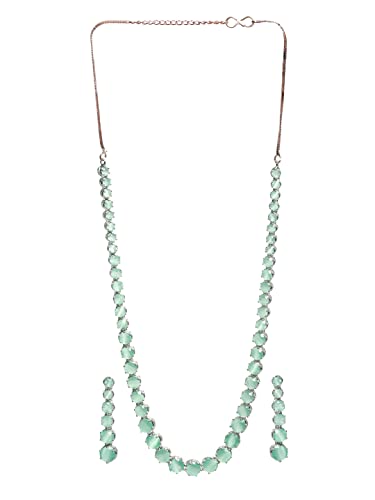 Solitaire Silver Plated Jewellery Set, Classic Elegance