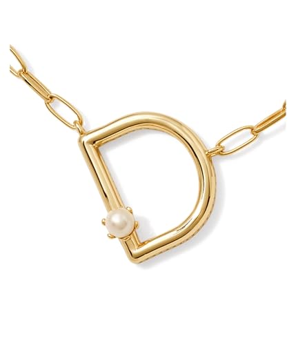Kendra Scott Womens Pearl Letter D Short Pendant Necklace Gold White Pearl One Size3