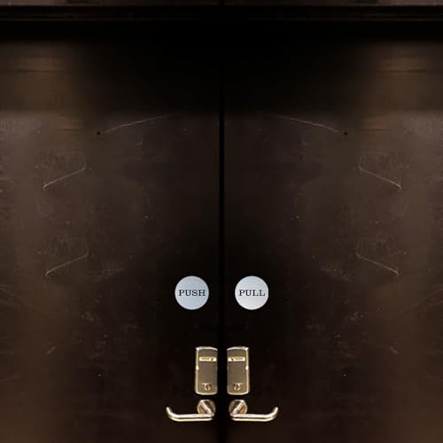 Panneaux de porte Push Pull noirs signalétique circulaire adhésive murale - 4