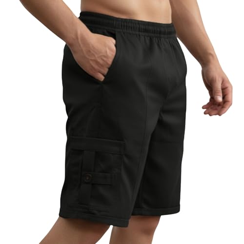 Image of NINQ Men's Half Cargo Shorts Featuring a Slim Yet Relaxed fit, Designed for Comfort. Stylish Casual Shorts with Functional Pockets, Perfect for Casual wear.