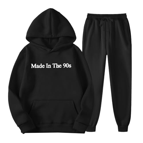 ジャージ メンズ 上下セット パーカー セットアップ 2点セット プルオーバー 通気 速乾 フード付き トレーナー ゆったり トラックスーツ あたたかい スウェットパンツ 通勤 通学 春秋冬服 カップル(S,ブラック)