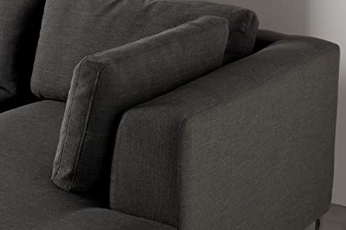 Image of Smith U Shape 7 Seater Corner LHS Fabric Sofa Set in Dark Grey Color for Living Room, Couch Sofa for Living Room, Seven Seater Sofa