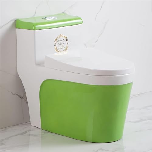 Inodoro cerámico sifónico, inodoro de una pieza con doble descarga, altura universal moderna y silenciosa para baño en casa u hotel color D350mm