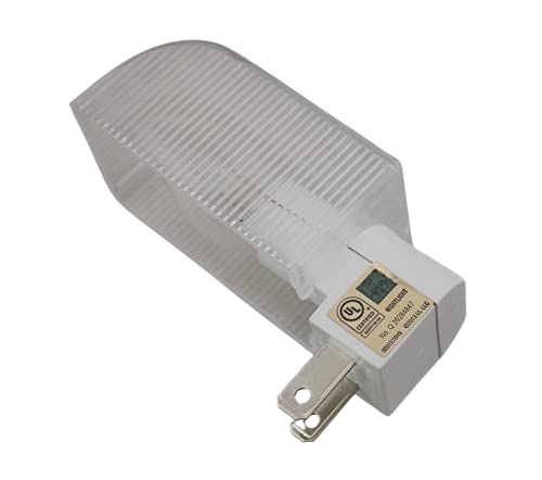 Dependable Industries Inc. Essentials Set Of 2 Night Light On/Off Switch Ul Certified White Base Clear See Thru Top Suitable For Bathroom, Bedroom, Hallway, Kids Room (Modern) #TOP5