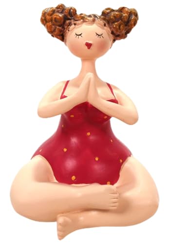 Schick-Design Yoga Dame im Badeanzug rot 10 cm sitzend Mädchen Rubensfrau...