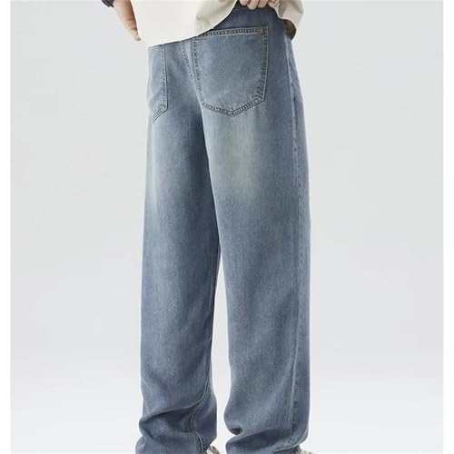Men's Spring Fall Jeans – Loose Soft Straight Denim Pants, Casual Fashion Streetwear Trousers4