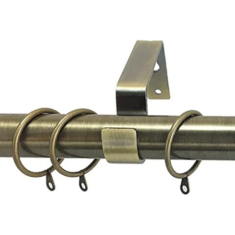 20 Pack Metal Curtain Ring Chrome Brass Brushed Chrome Fits 19mm 25mm 28mm Poles (To Fit 28mm Poles, Antique Brass) Cover