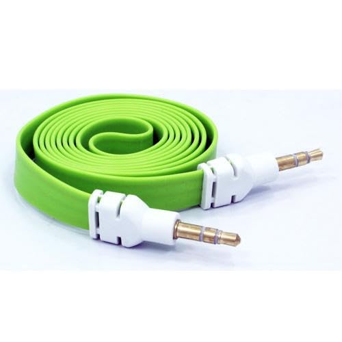 Cable Auxiliar 3.5mm Jack Verde Flat 0.91 m miniatura 1