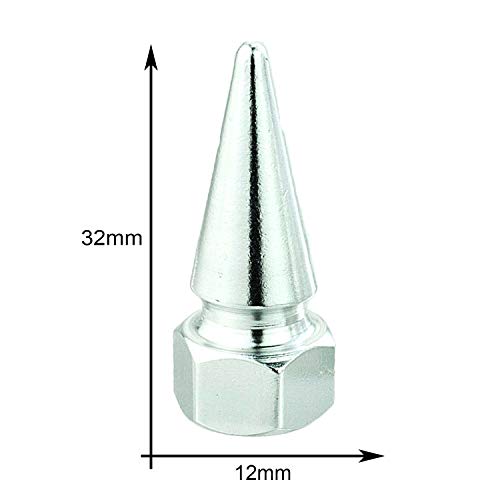 Lunsom Spike Valve Caps Tire Air Stem Rim Cap Cover Aluminum Accessories Fit Most Vehicle Truck Motorcycles Bikes (4PCS Silver) - Thumbnail 4