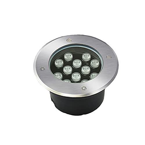 AMDHZ LED Lámpara Empotrable En El Suelo, 220 V Luz led Impermeable jardín subterráneo, Jardín enterrado al Aire Libre, Path Spot Empotrado (Color : White, Size : 12W)