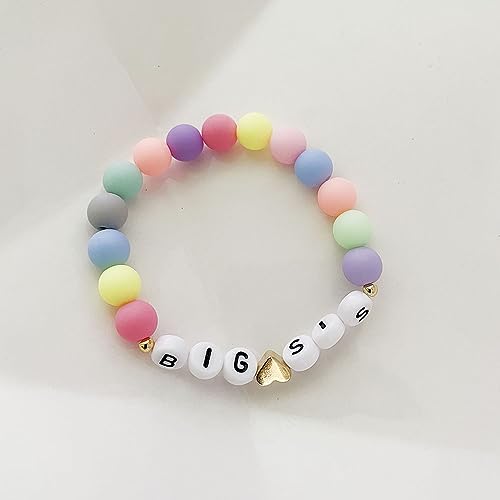 Image of COLORFUL BLING Big Sister Beaded Bracelet Big Sis Announcement Stretch Bracelet
