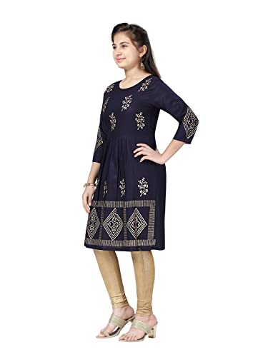 Image of muhuratam Girl's Cotton Regular Tunic Shirt