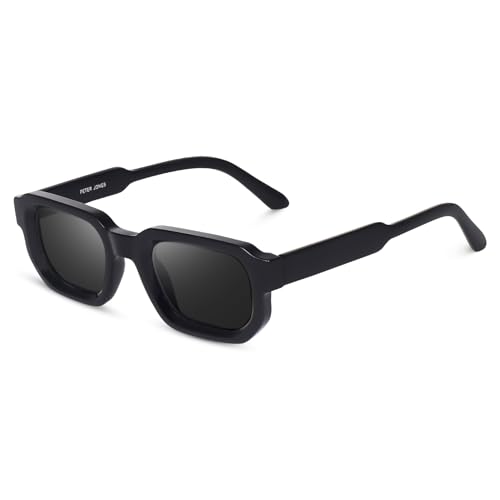 Image of Peter Jones Black Unisex Broad Frame Square UV /UB Protected Sunglasses (3887B)