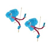 2個プラッシュオーストリッチ 人形劇用手持ち動物パペット 向けポ