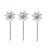 Gartendekoration Gartenskulpturen Gartendekoration, 4 Stück, vogelabweisende Windmühle, Spinner, DIY, vogelabweisende silberne Windmühle for den Außenbereich, Garten, Rasen, Hofdekoration Garten-Skulp