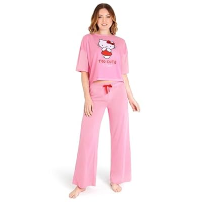 Hello Kitty Pijama Mujer, Camiseta con Mangas Cortas y Pantalones Largos - Regalos para Ella (Rosa, XL) | Ya disponible en tu tienda friki favorita! En mundofriki.es!