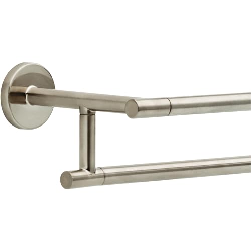 Image of DELTA FAUCET Rubber Limited 75925-SS Trinsic 24 in. Double Wall Mount Towel Bar Bath Hardware Accessory in Stainless Steel