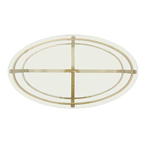 Christopher Knight Home Bell Tempered Glass Coffee Table | Round | Modern | Brass Finish, Clear #TOP3