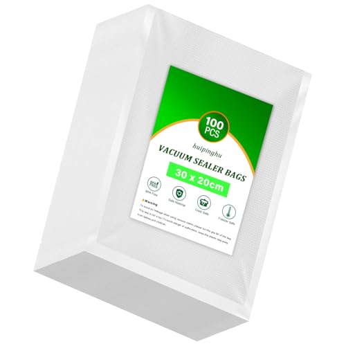 100 Pcs Vacuum Food Sealer Bags 20X30cm Bags Commercial Grade Textured Food Vacuum Sealer Bag Thick Embossed Bags for Food Storage and Sous Vide Cooking BPA Free (30 * 20CM)