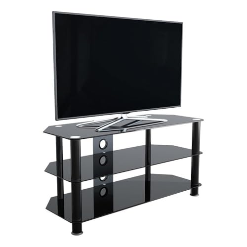 AVF Steel Glass TV Stand with Cable Management for up to 50\" TVs in Black