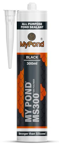 MS300 Marine Sealant, Window Sealer, Pond Sealer for Leaks Concrete Glass Metal, MS Polymer Adhesive 4x Stronger than Aquarium Silicone Caulking, Black Pond Liner Marine Adhesive Sealant, 300ml