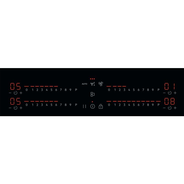 Aeg NCH74B01CB, Piano cottura a induzione con cappa aspirante integrata, Black