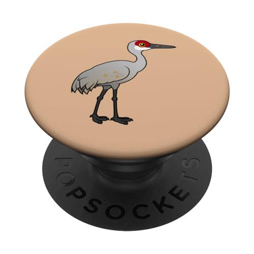 Cute Cartoon Sandhill Crane Birdorable Bird Species PopSockets Swappable PopGrip