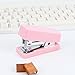 Buqoo Pink Mini Stapler Small Cute Office Stapler for Desk 24/6 N 12 Sheets Capacity Effortless Desktop Staplers Standard for School and Desk Supplies